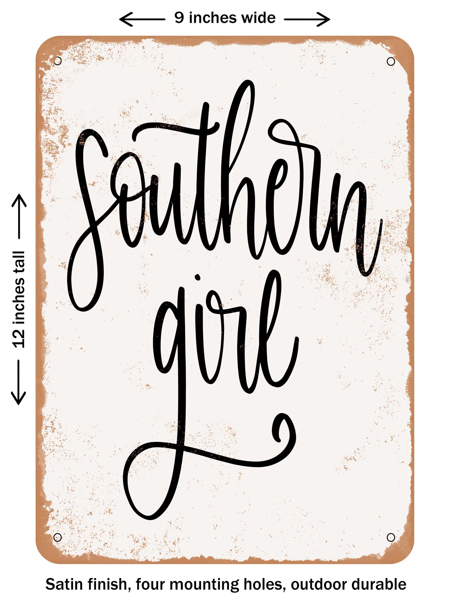 DECORATIVE METAL SIGN Southern Girl Vintage Rusty Look Michaels