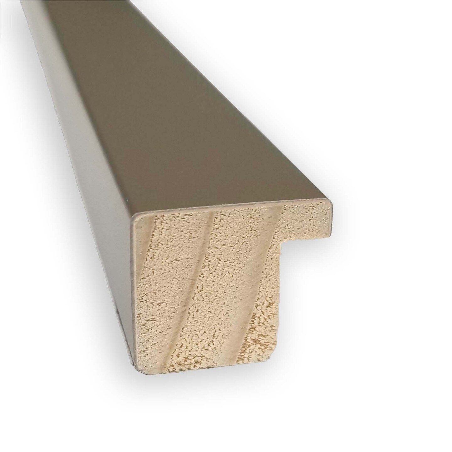Amanti Art Non-Beveled Wood Wall Mirror, Svelte Clay Grey Frame