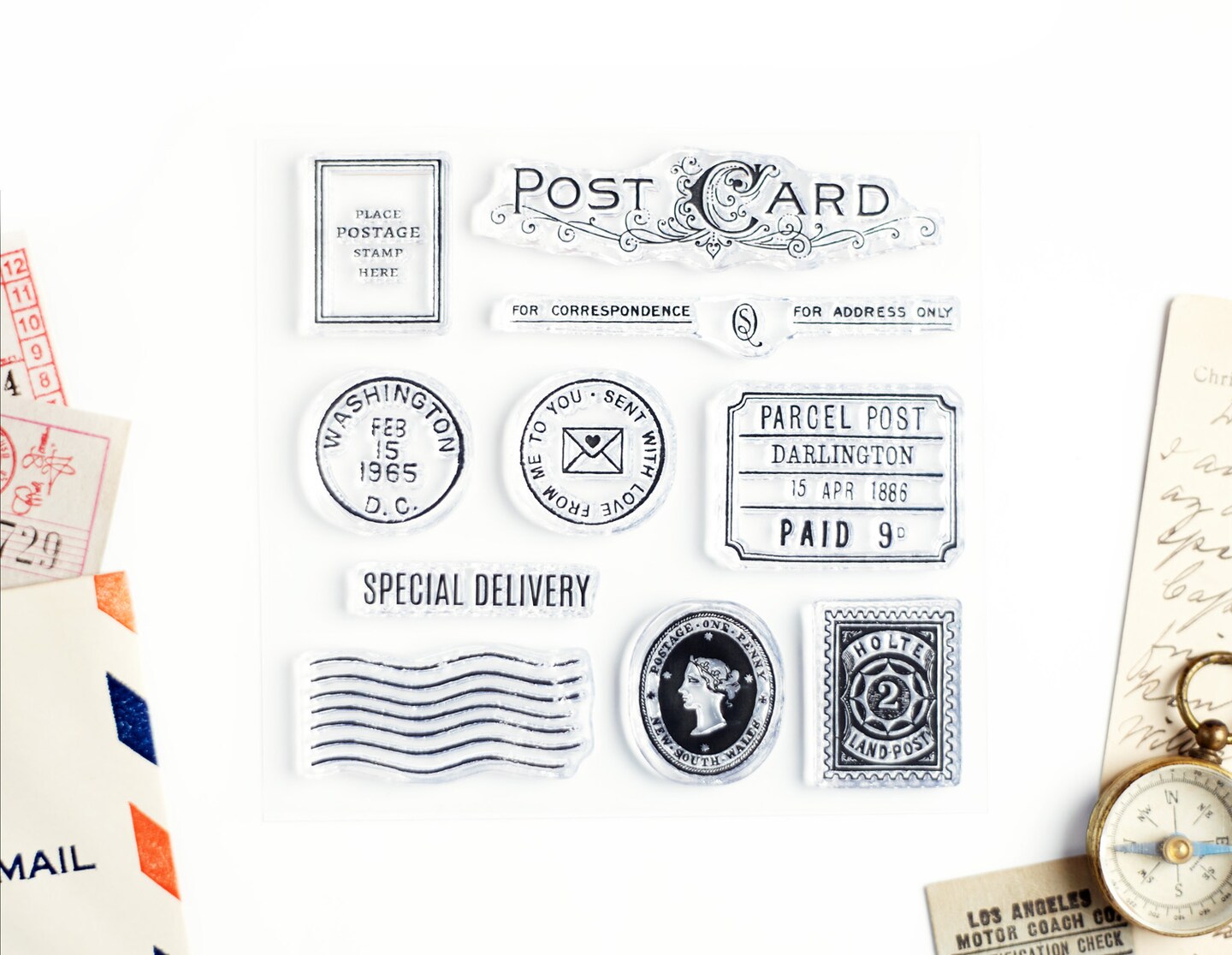 Special Delivery and Postcard Clear Stamp Set 4x4 inch by Wintertime Crafts