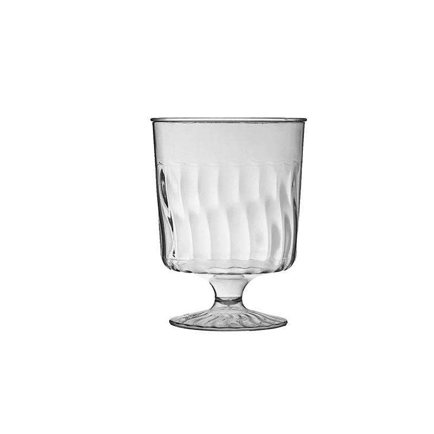 Clear Plastic Pedestal Wine Glasses - 8 Ounce (240 Glasses)