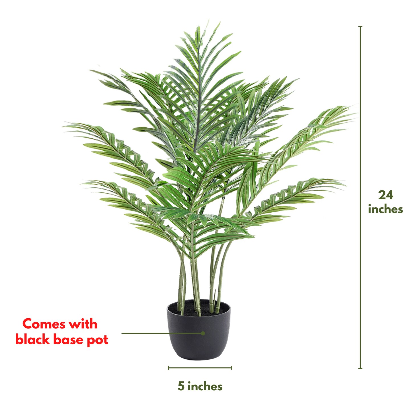 24&#x22; Areca Artificial Palm Tree Indoor (2 Pack)