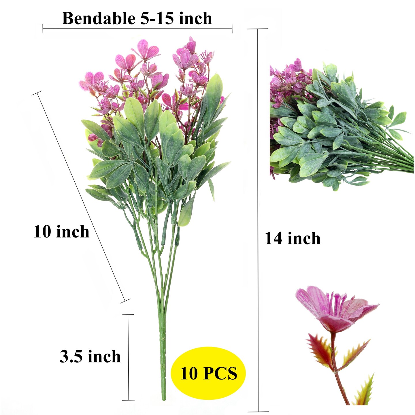 Wildflowers Artificial Flowers Bulk Bouquets Faux Greenery Mothers Day Gift, 10pcs