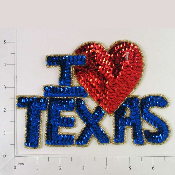 &#x27;I LOVETEXAS&#x27; Sequin Applique/Patch