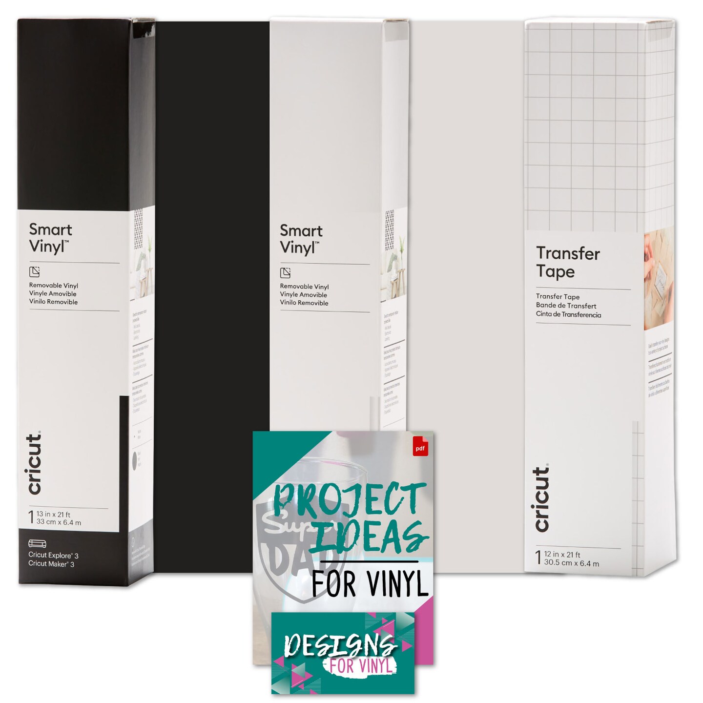 Cricut Bulk Smart Vinyl Removable 21ft Monochrome Bundle Removable