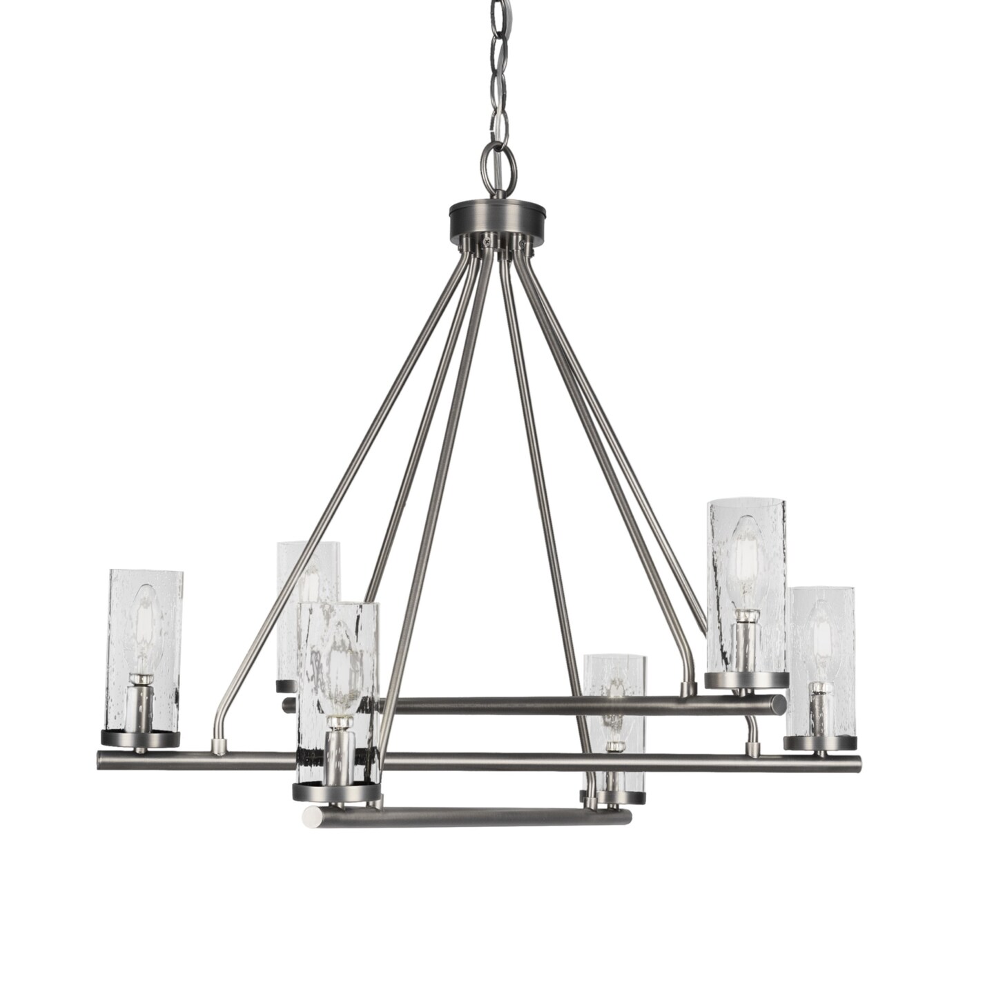 Trinity 6 Light Chandelier Shown In Graphite Finish With 2.5 Clear ...