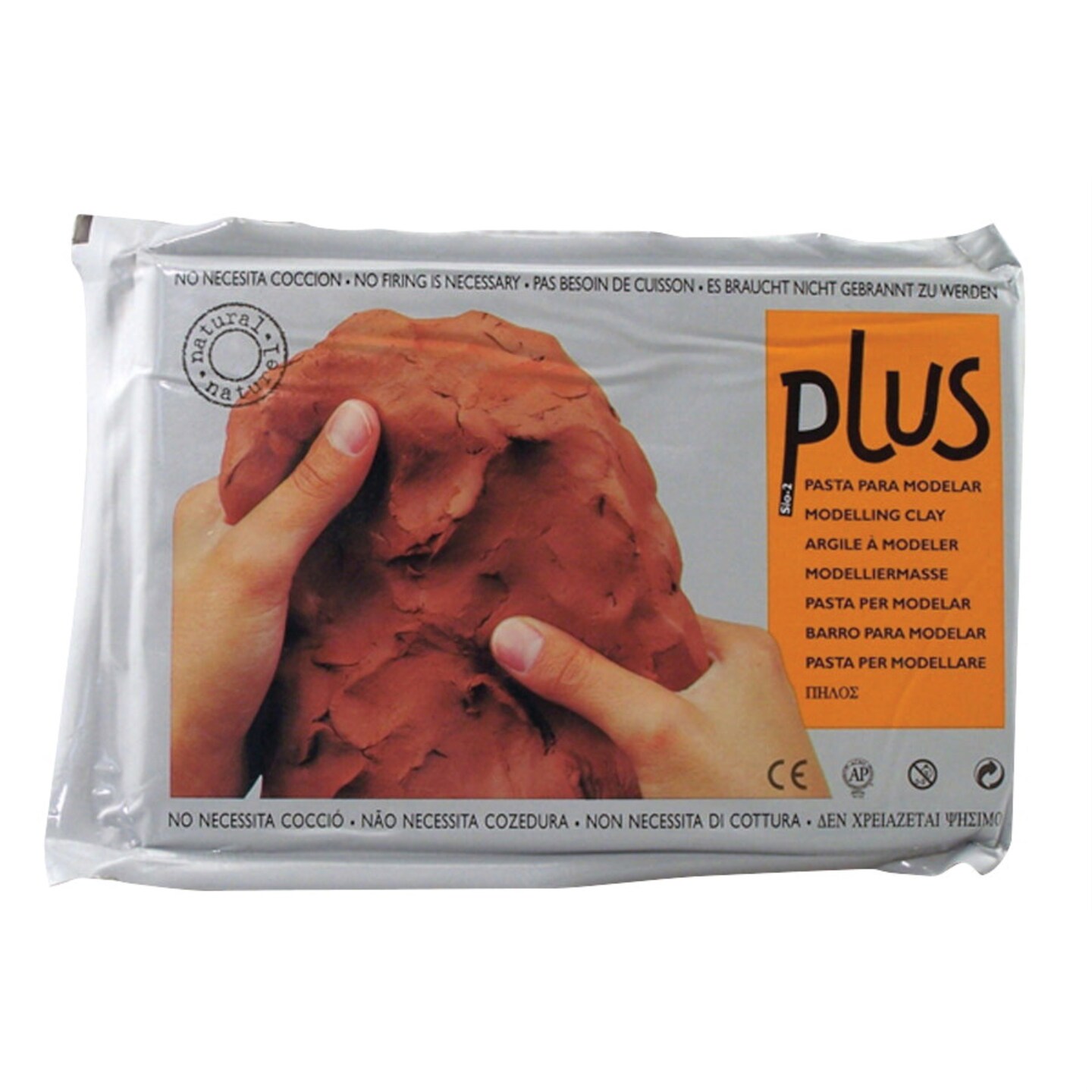Plus Clay AirDry NonToxic SelfHardening Natural Clay, Terra Cotta, 2