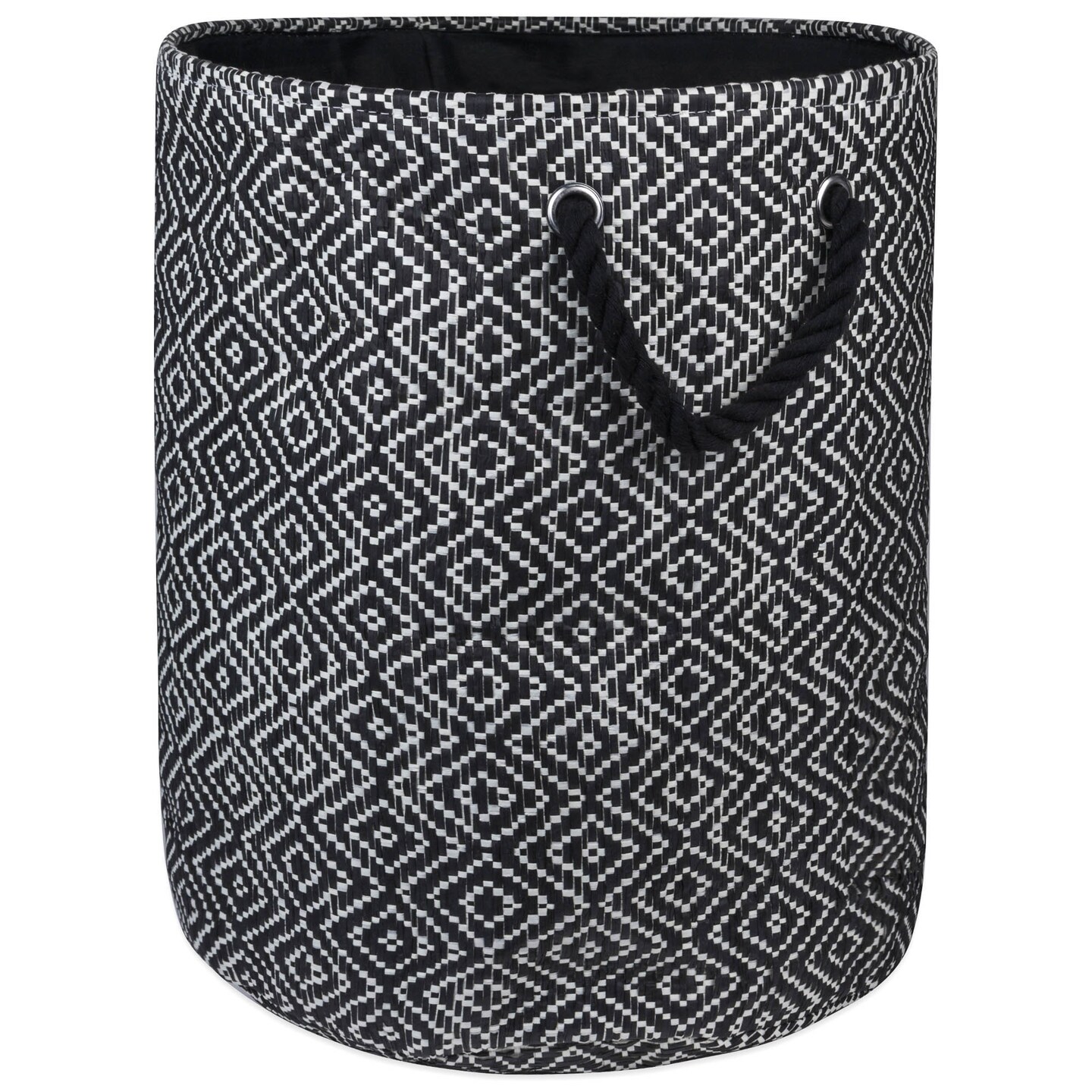 DII Paper Bin Diamond Basketweave Black/White Round Medium Michaels