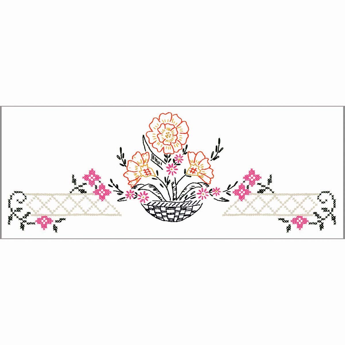 Herrschners Minnie Pillowcase Pair Stamped Embroidery Embroidery