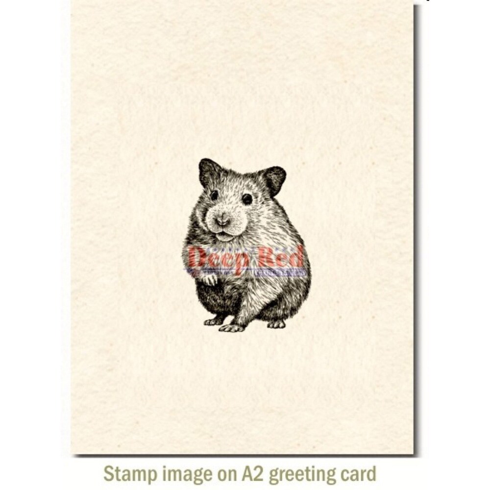 Deep Red Stamps Hamster Rubber Cling Stamp 1.6 x 2.1  inches