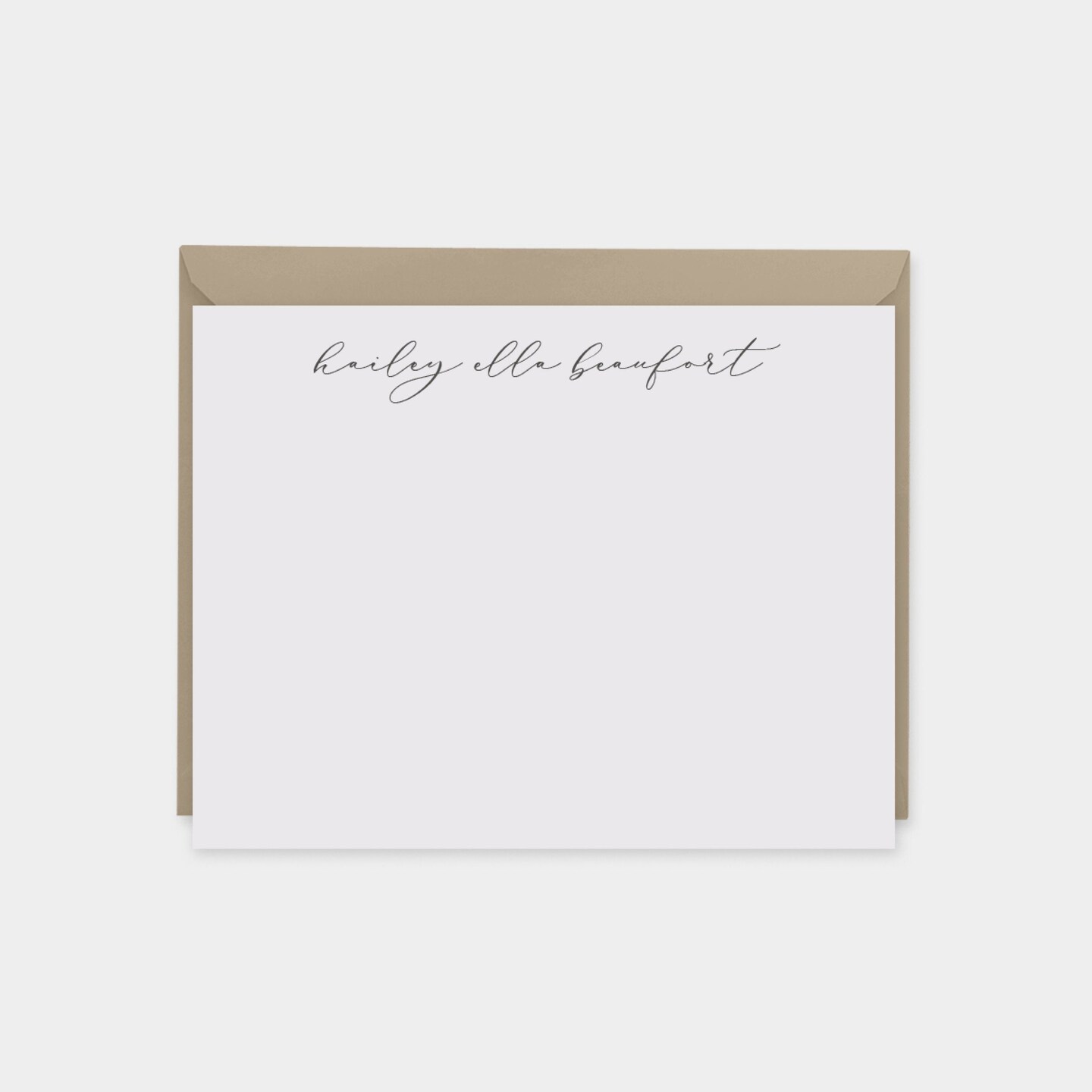 Personalized Script Note Cards III, Elegant Note Cards, Lined Note ...