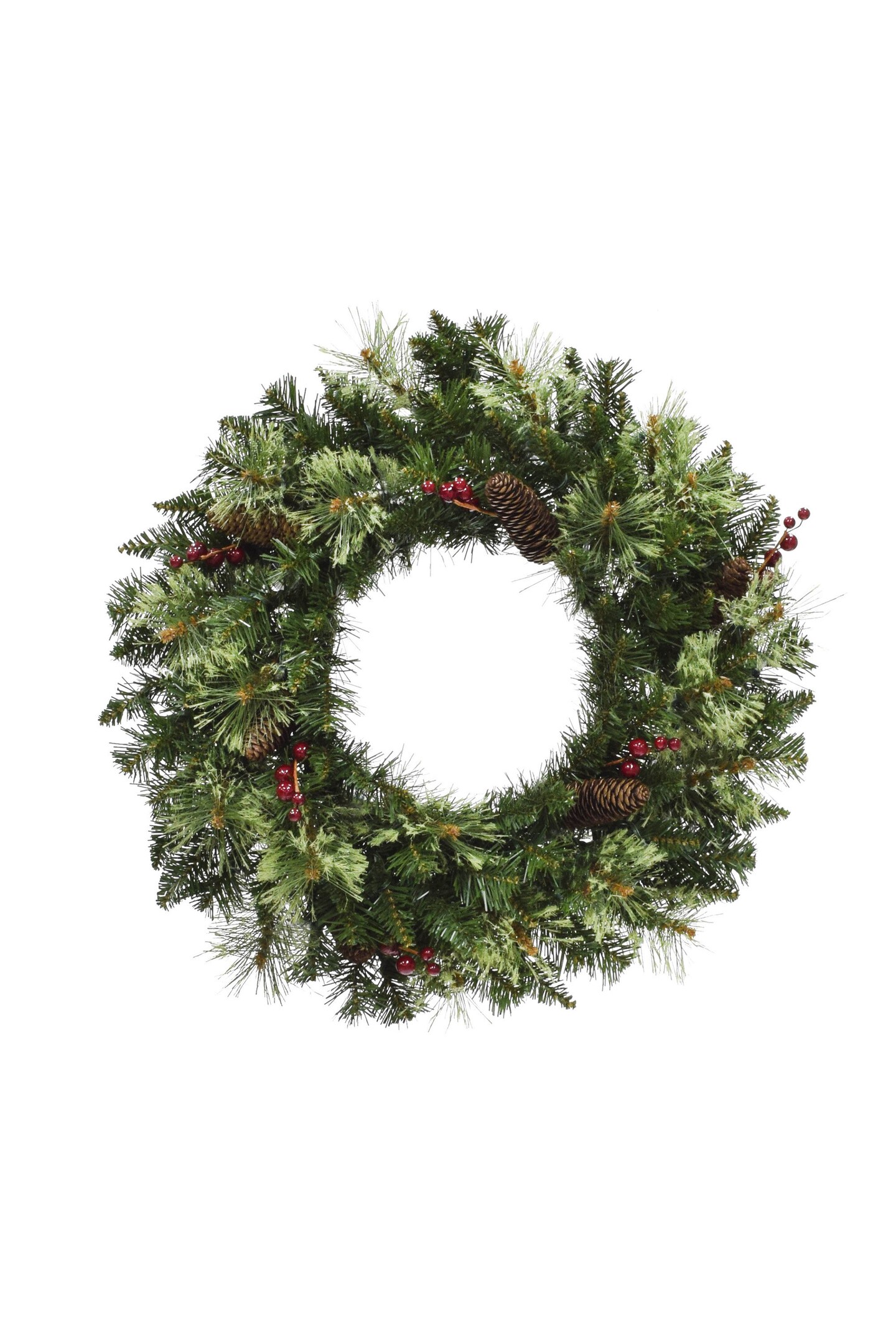 Perfect Holiday 24" Jasper Mixed Pine Wreath With Pine Cones And Red Berry Clusters Michaels