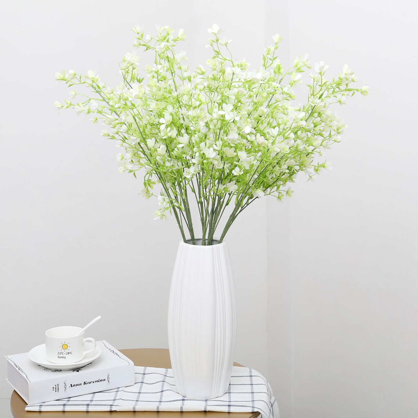 Grand Verde Forget-Me-Not Tall Artificial Flowers 29&#x201D; Long Stems Real-Touch Faux Bouquet, 5pcs Bundle