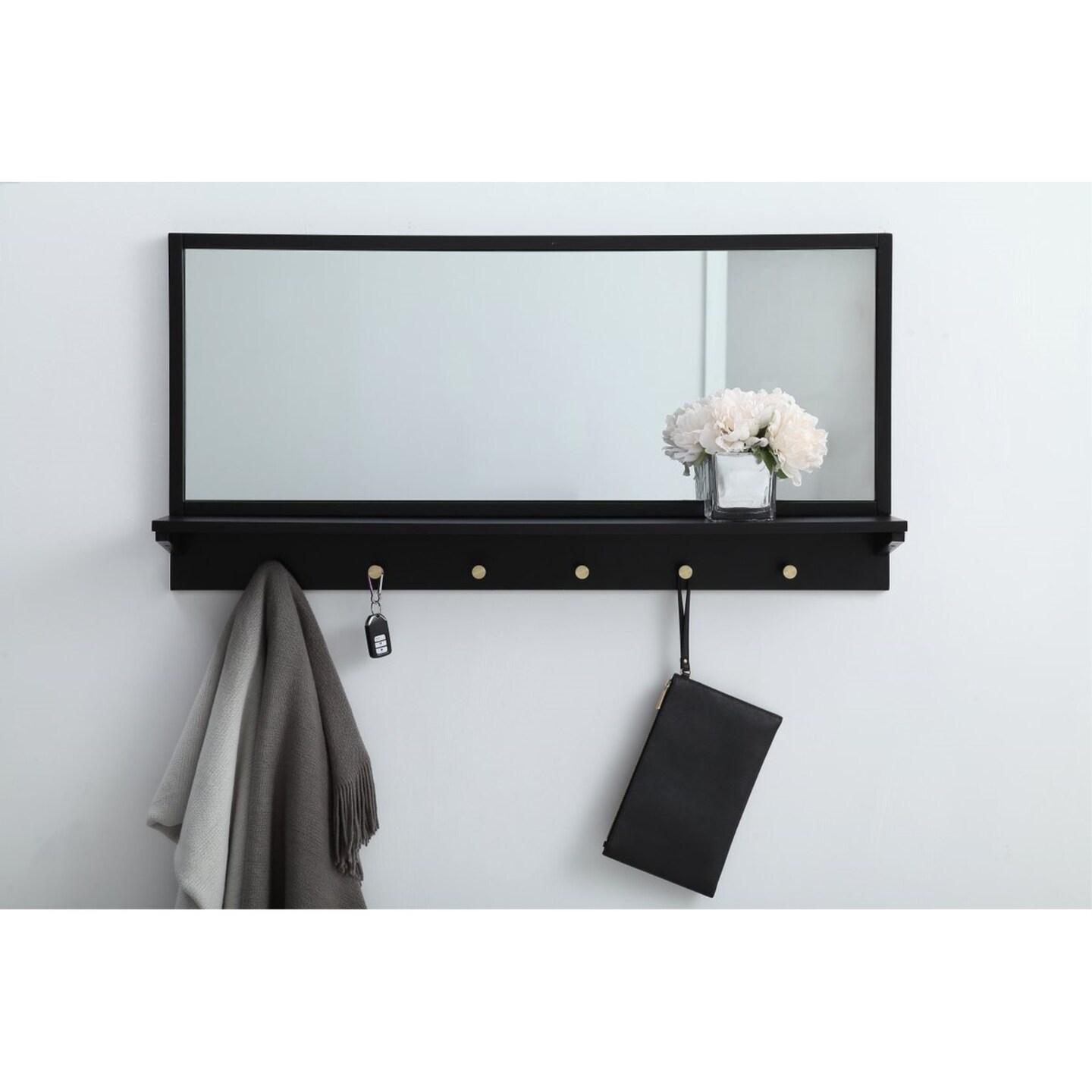 Entryway mirror with shelf 42 inch x 21 inch in black Michaels