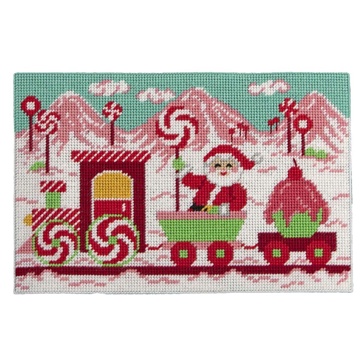 Herrschners Peppermint Train Wall Hanging Plastic Canvas Kit