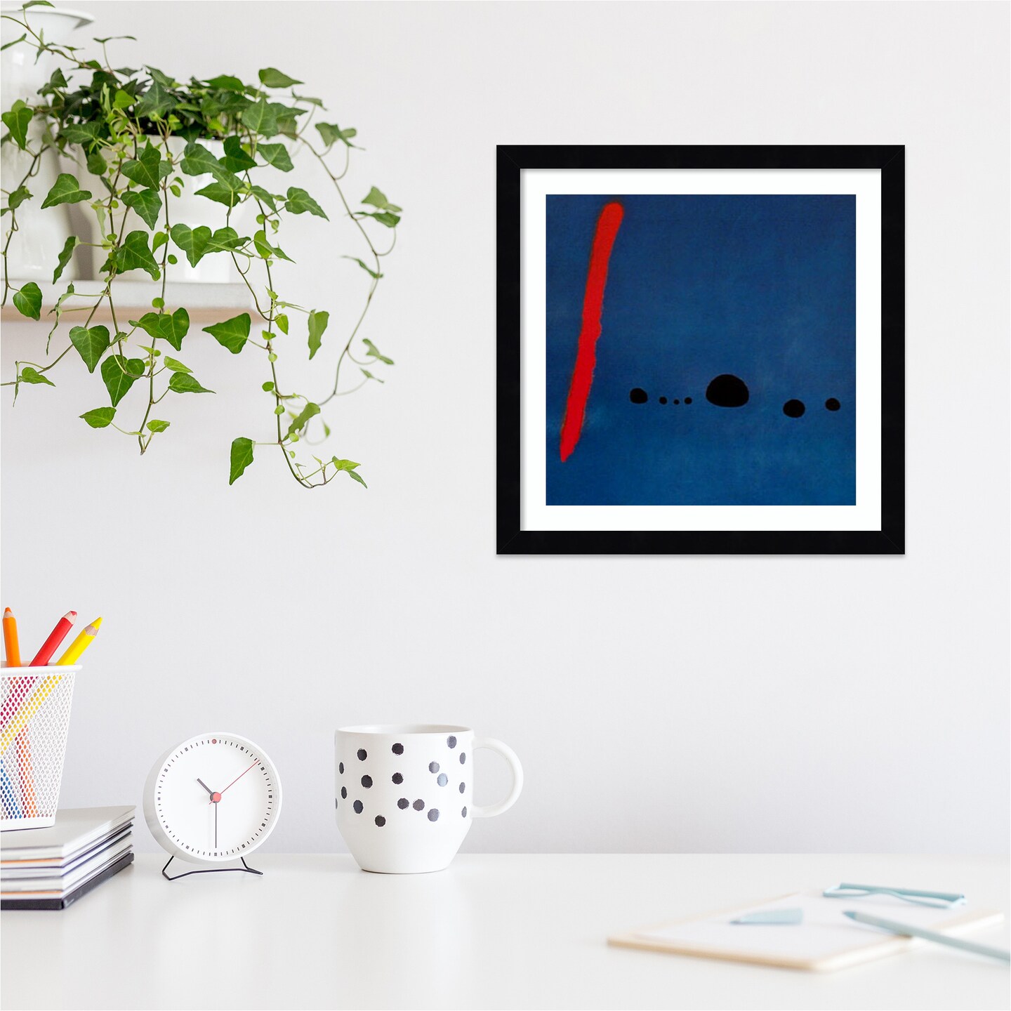 Bleu II by Joan Miro Wood Framed Wall Art Print | Michaels