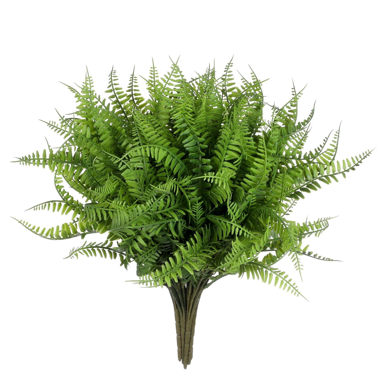 Grand Verde Boston Ferns Artificial Plants Faux Bush Real Touch Plastic Shrub Greenery Leaves - Indoor Outdoor Decor, Bulk 10pcs