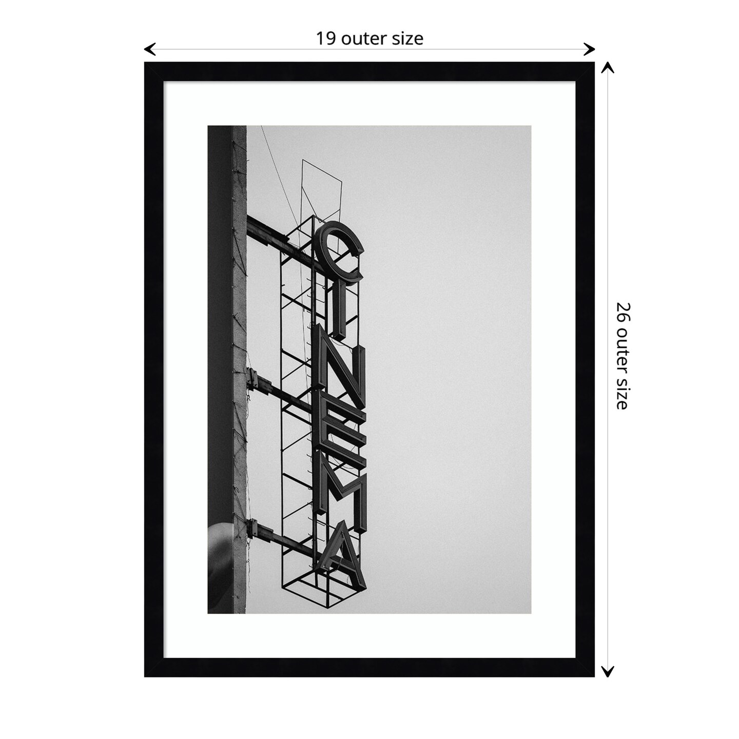 Cinema Marquee Sign by Design Fabrikken Wood Framed Wall Art Print