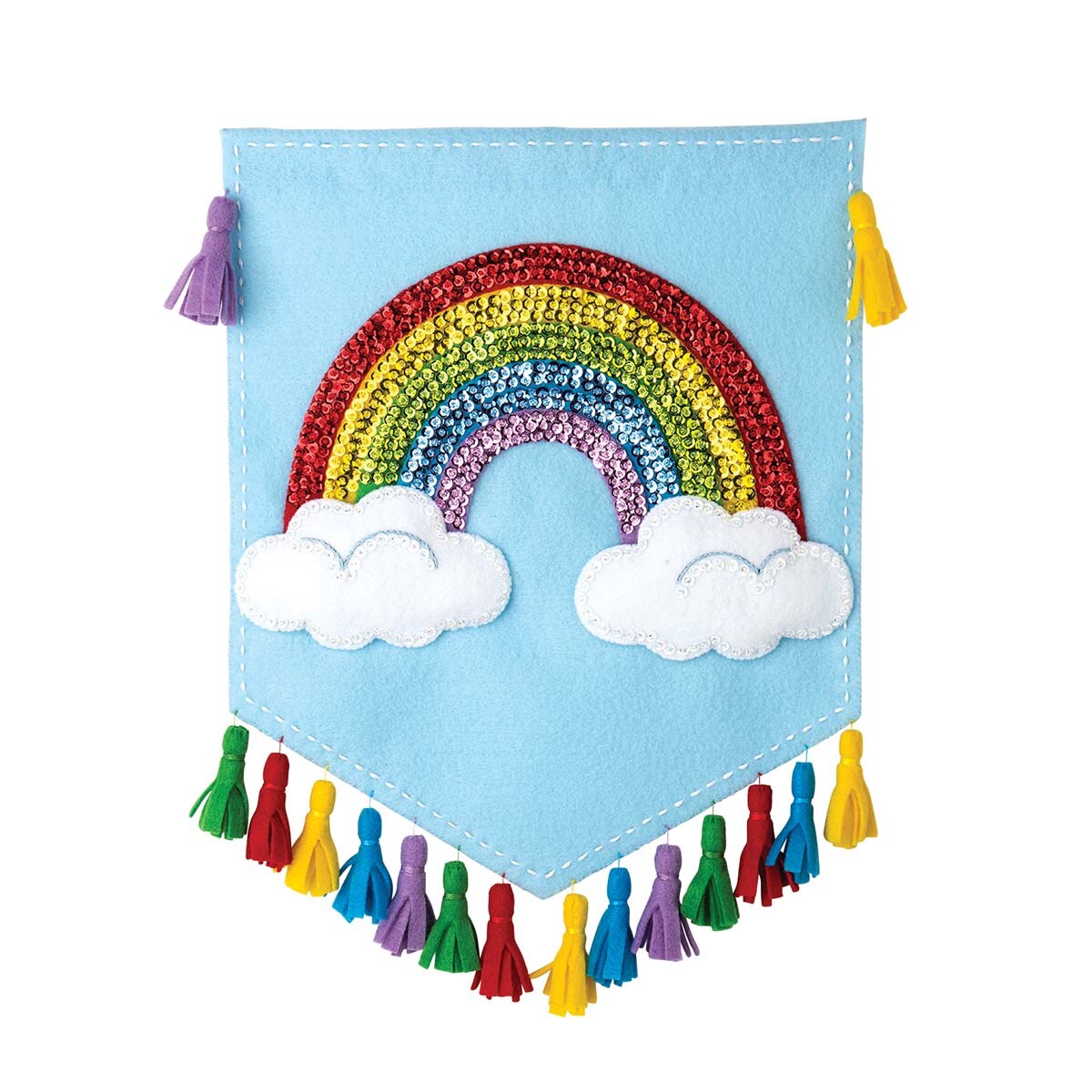 Bucilla Rainbow Wall Hanging Felt & Sequin Kit Felting Michaels