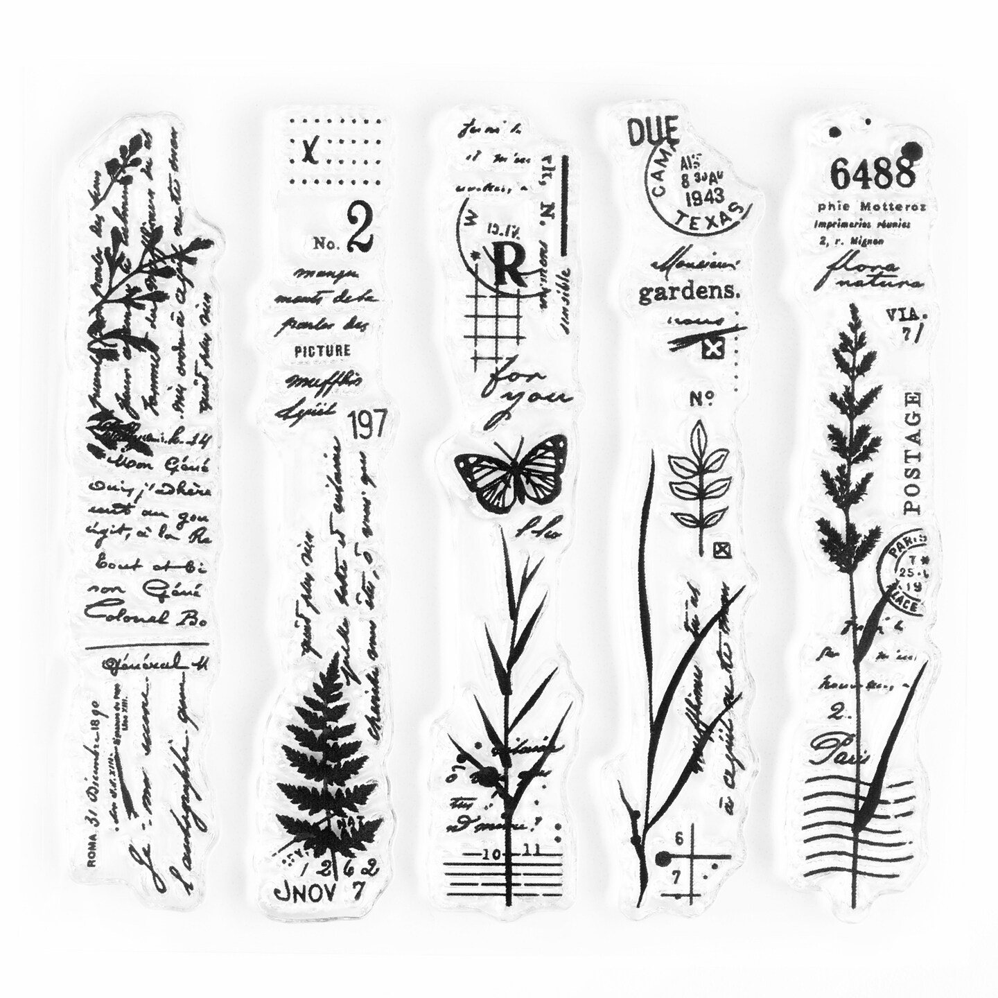 Beautiful Gardens Slim Clear Stamp Set 4x4 inch by Wintertime Crafts