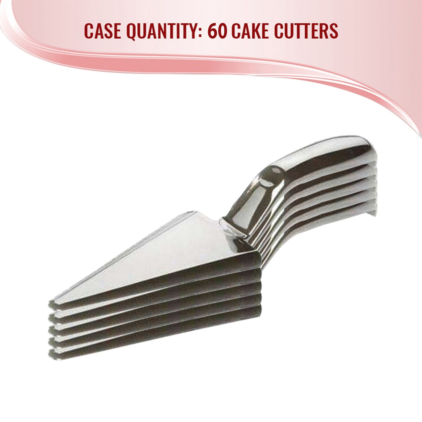 Shiny Silver Disposable Plastic Cake Cutters/Lifters (60 Cake Cutters