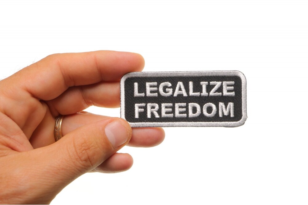 Patch, Embroidered Patch (Iron-On or Sew-On), Legalize Freedom Morale Patch Right To Be Free, 3&#x22; x 1.25&#x22;