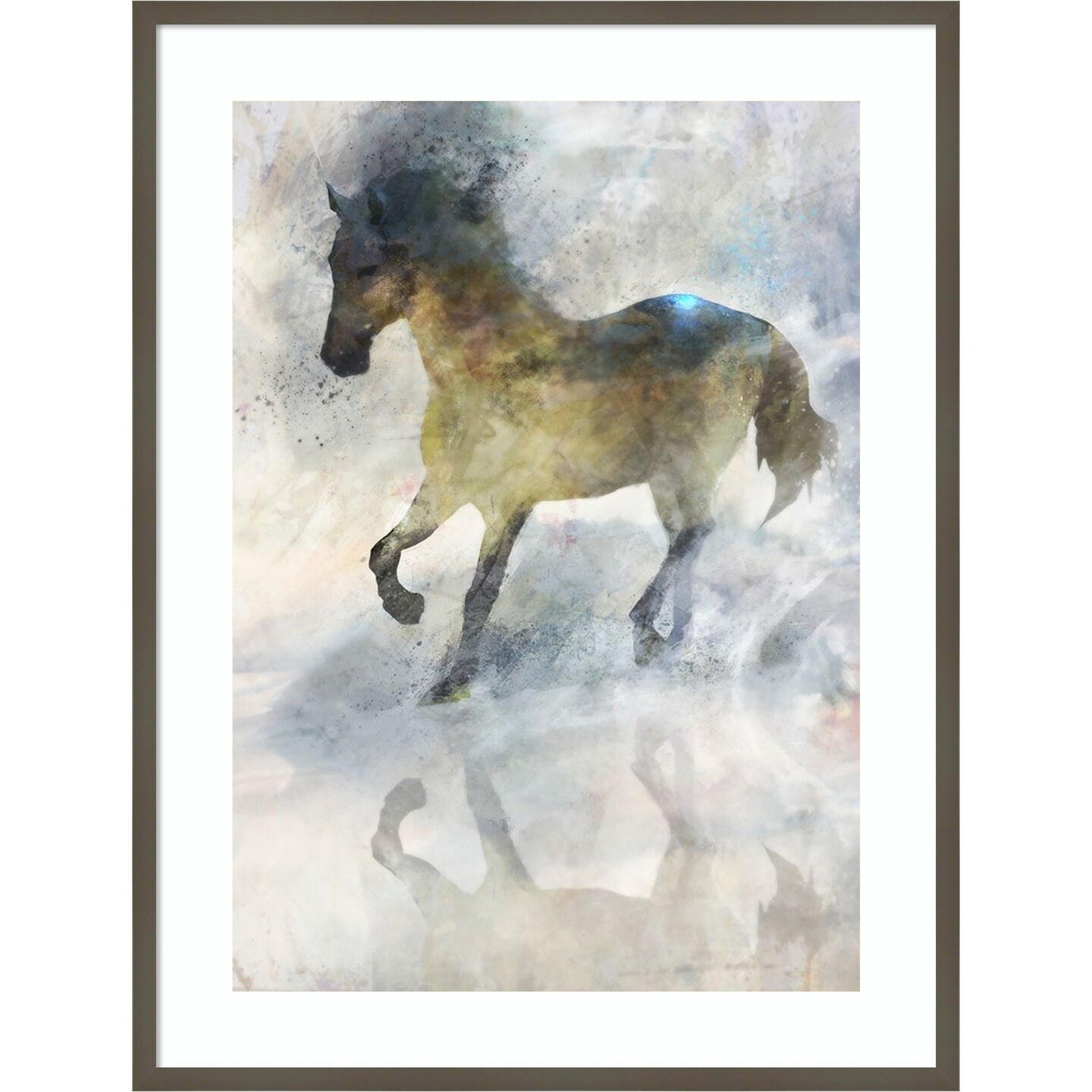 Gentle Horse Walk II by Ken Roko Wood Framed Wall Art Print 31 in. W x ...