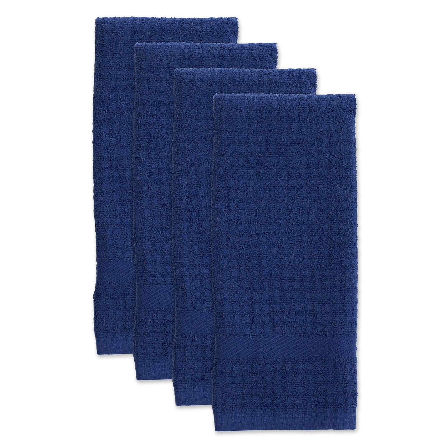 DII Dishtowel Set, Waffle Terry Collection, 15x26-inches, Nautical Blue