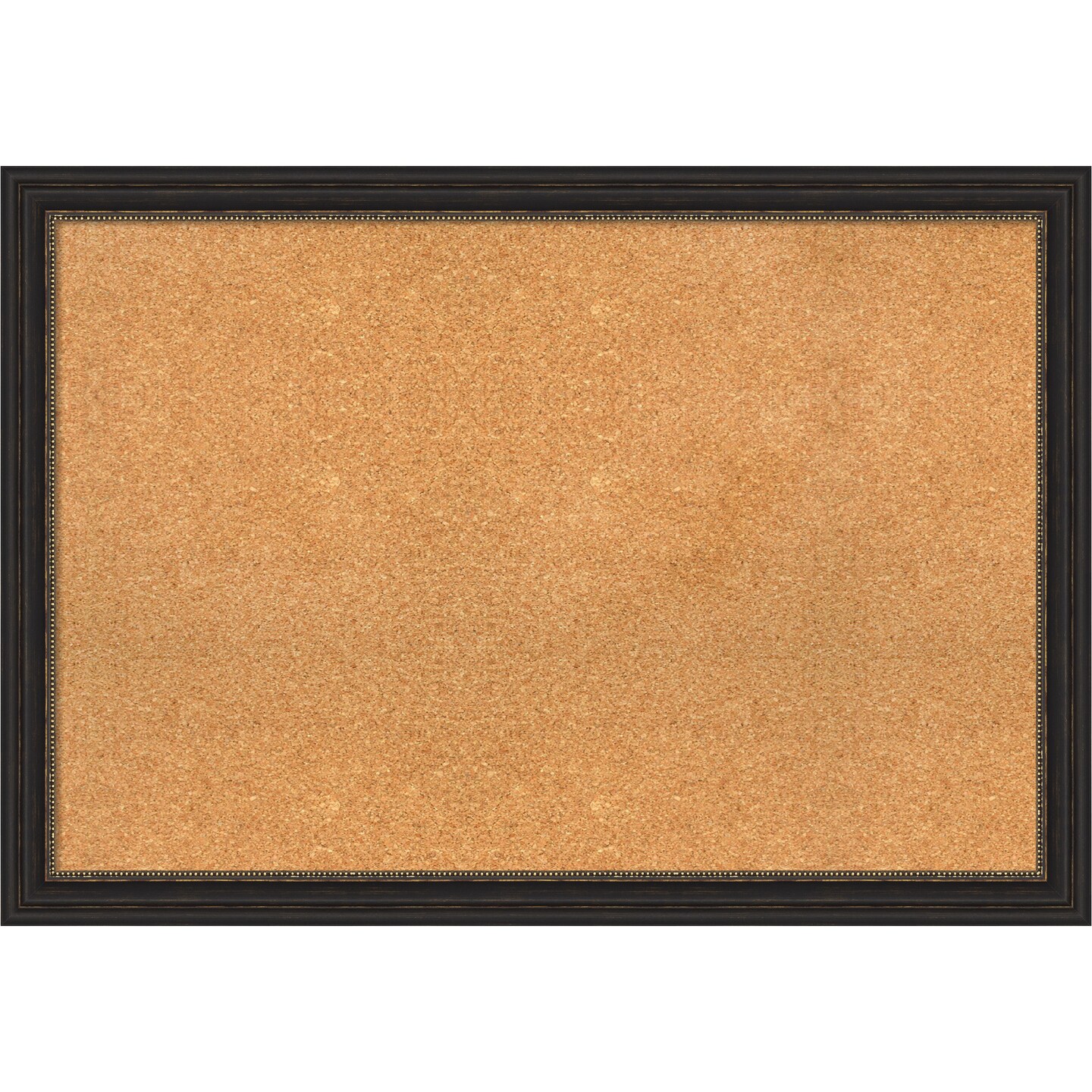 Cork Board, Accent Bronze Narrow Frame - Bulletin Board, Organization Board, Pin Board