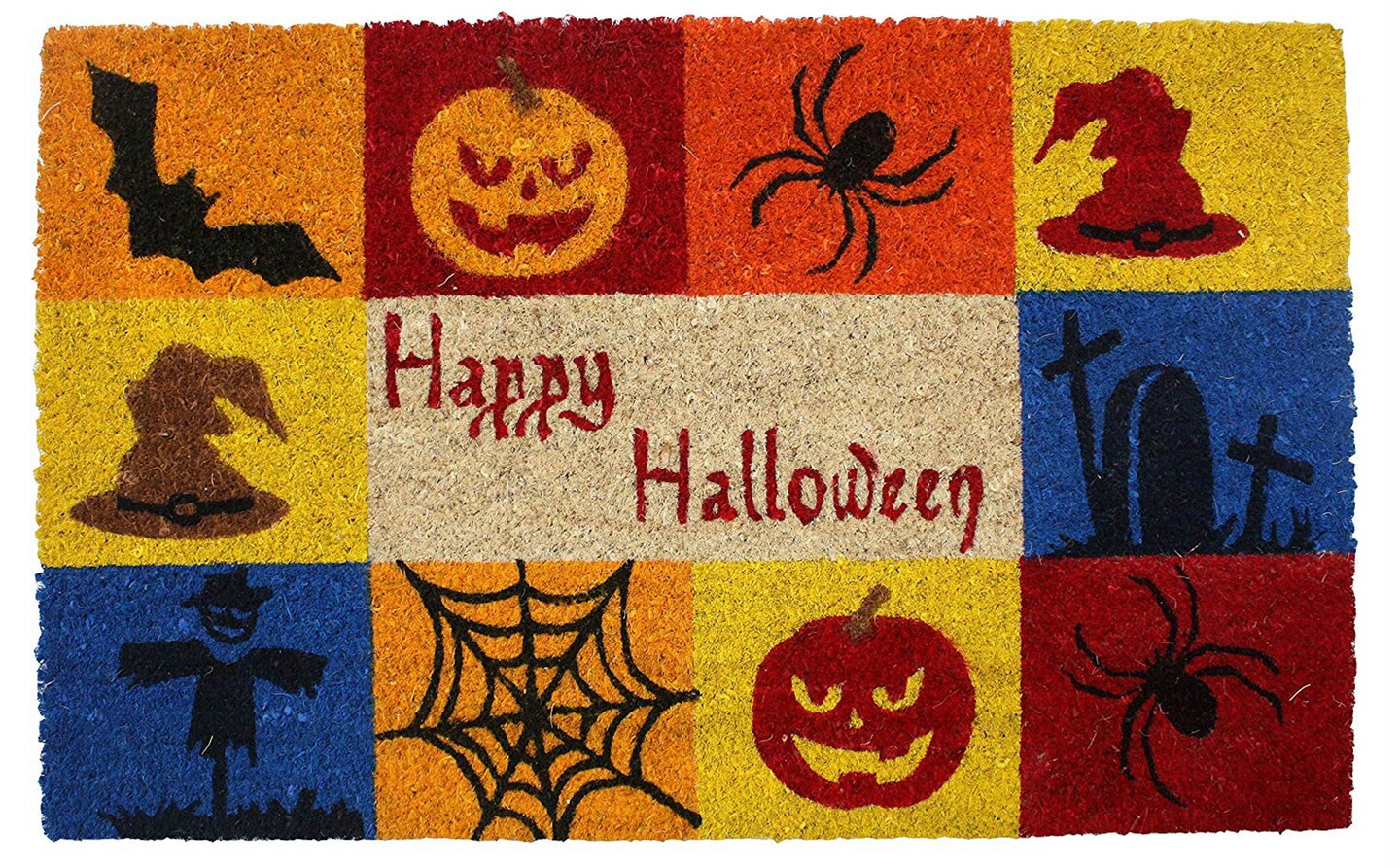 J&M Halloween Happy Halloween Vinyl Back Coir Doormat 18x30 Michaels