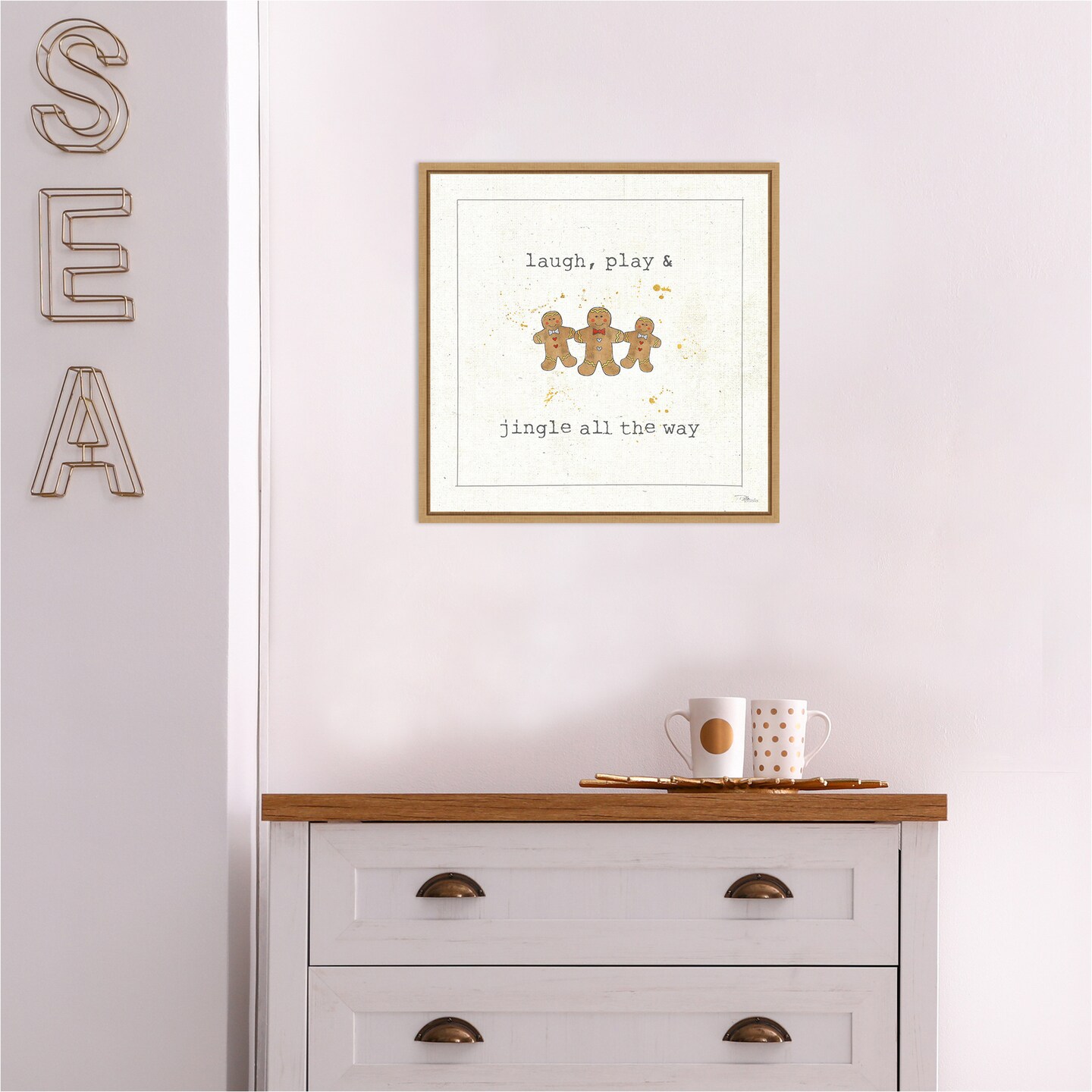 Christmas Cuties VI (Gingerbread) by Pela Studio Canvas Wall Art Print Framed