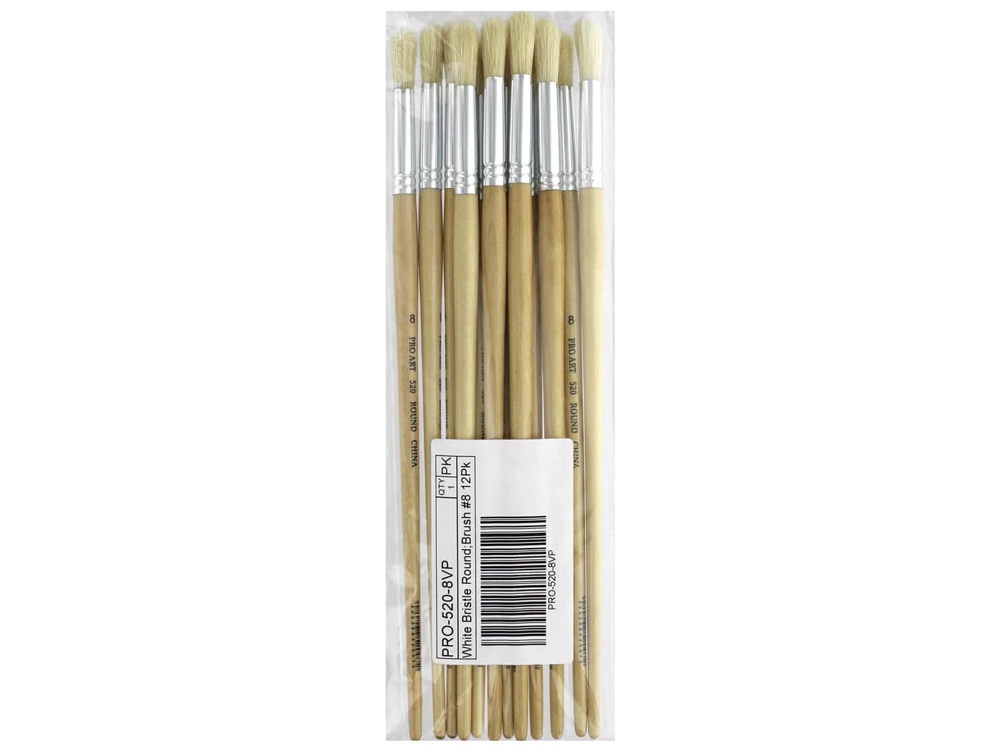 Pro Art White Bristle Brush Round 8 12 pc. Paint Brushes Michaels