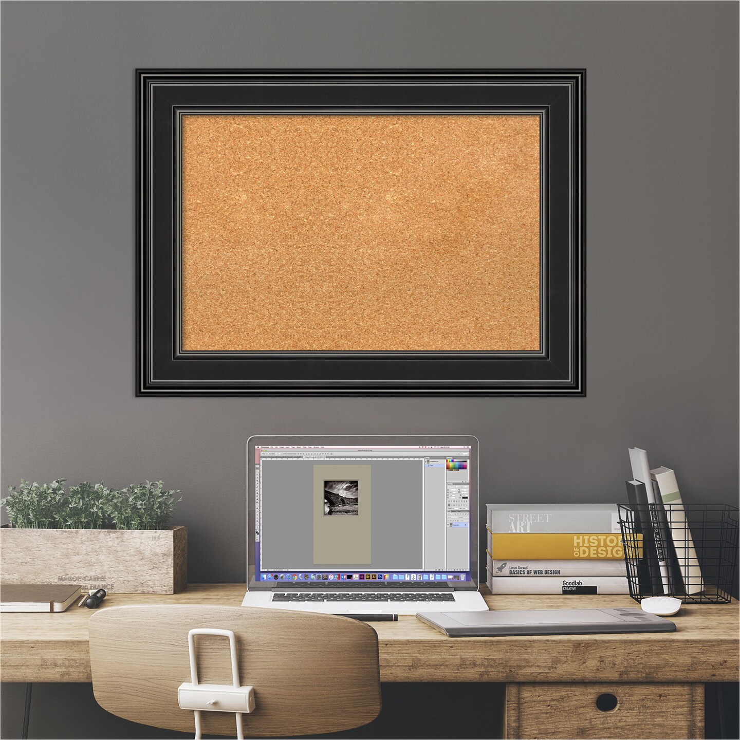 Cork Board, Ridge Frame - Bulletin Board, Organization Board, Pin Board