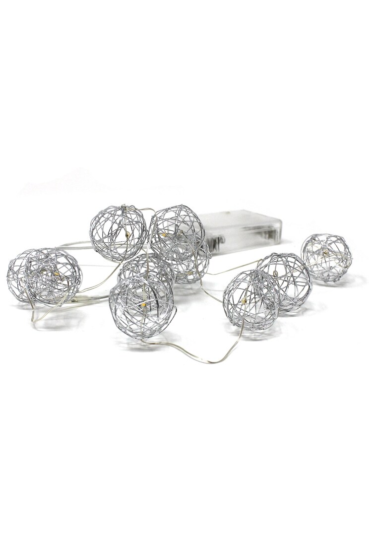 Perfect Holiday 10 LED Wire Ball String Light Battery Operated - Warm White