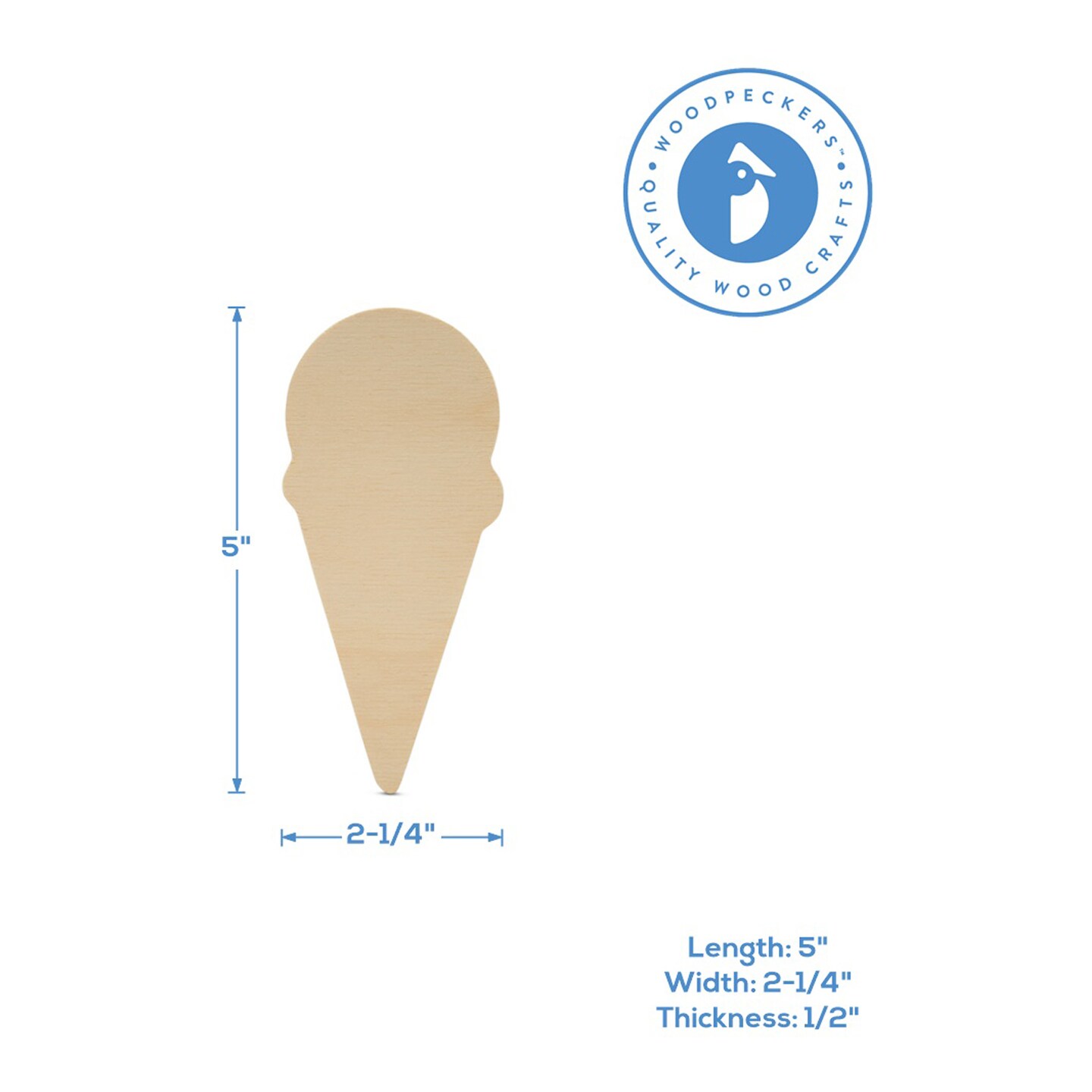 Ice Cream Tiered Tray Decor 5", Chunky Blank Wood Shape for Crafts | Woodpeckers