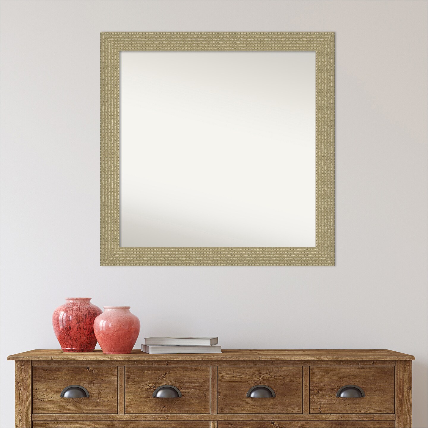 Amanti Art Non-Beveled Wall Mirror, Mosaic Gold Frame