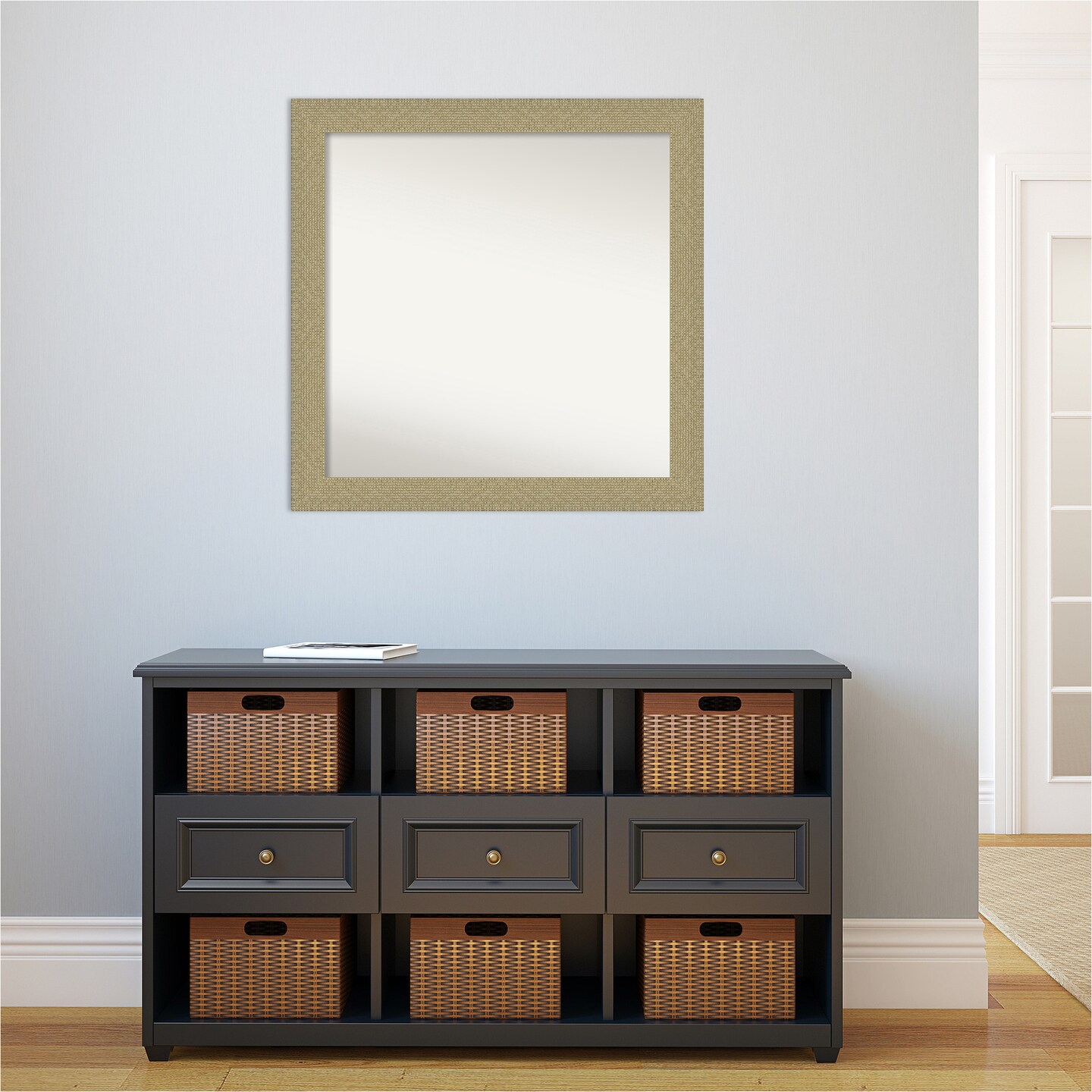Amanti Art Non-Beveled Wall Mirror, Mosaic Gold Frame
