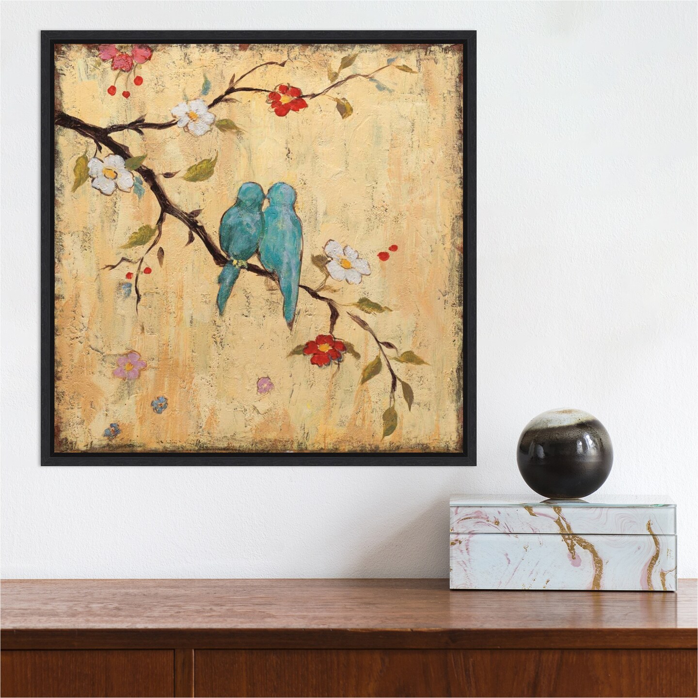 Love Birds II by Katy Frances Canvas Wall Art Print Framed