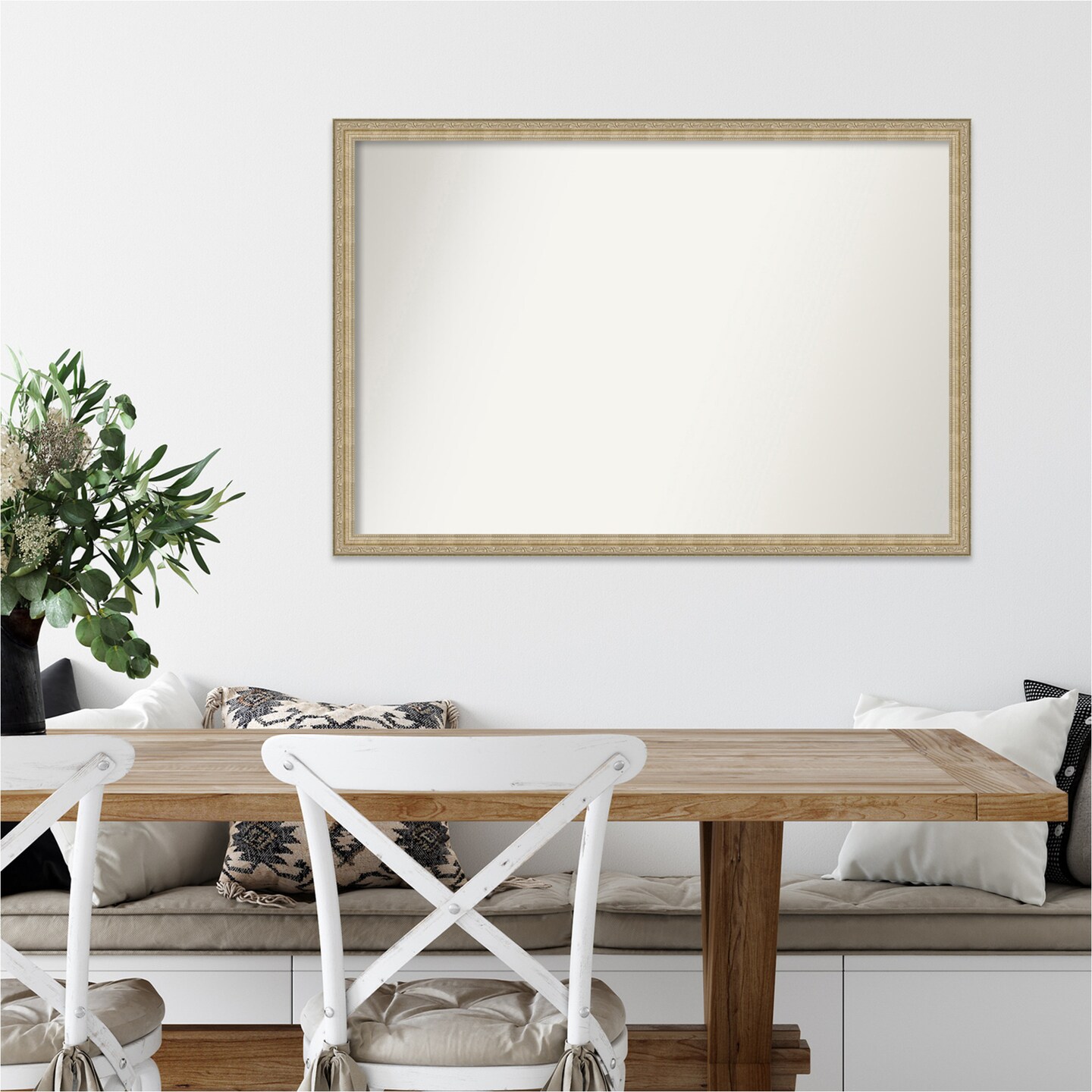 Amanti Art Non-Beveled Wall Mirror, Paris Champagne Frame