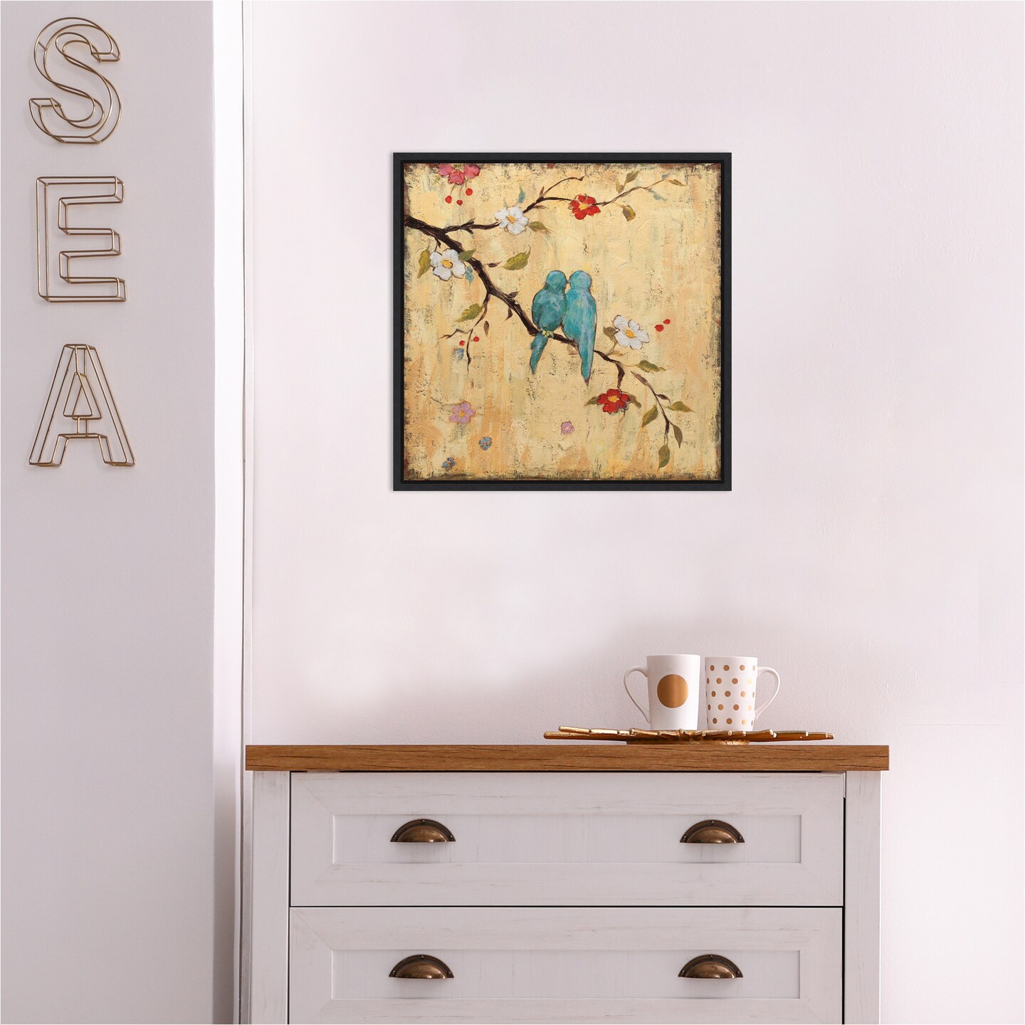 Love Birds II by Katy Frances Canvas Wall Art Print Framed
