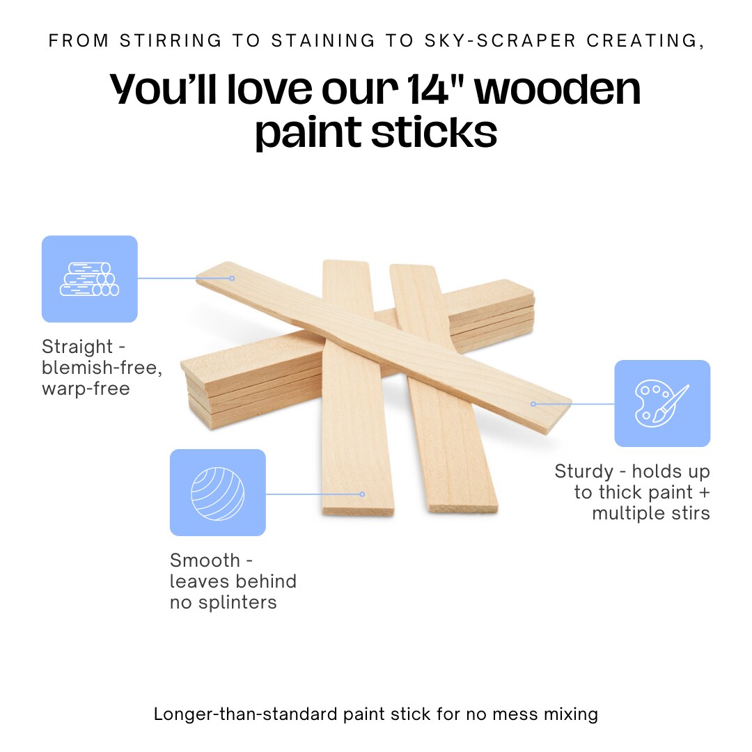 Paint Sticks, Multiple Sizes Available, Hardwood Paint Stirrers &#x26; Library/ Garden Markers | Woodpeckers