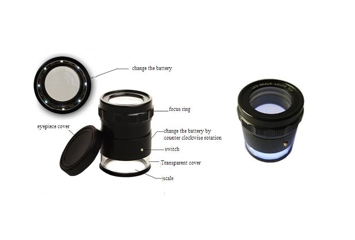 10X LED Lighted Pocket Optical Comparator Set