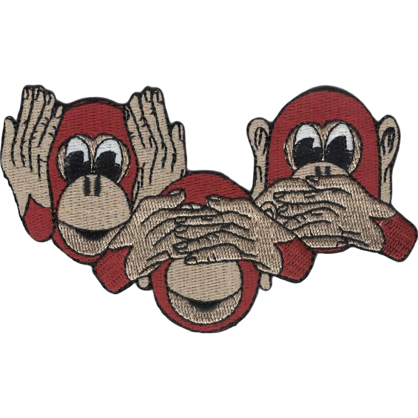 Speak See &#x26; Hear No Evil Monkeys Patch 3&#x22;