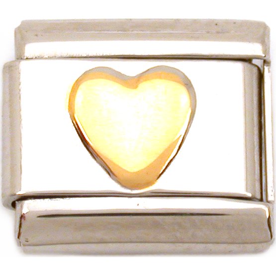 thumbnail image 2 of 9mm Gold Heart Italian Charm Link – Stainless Steel – Fits Nomination-Style Bracelets 2 of 5