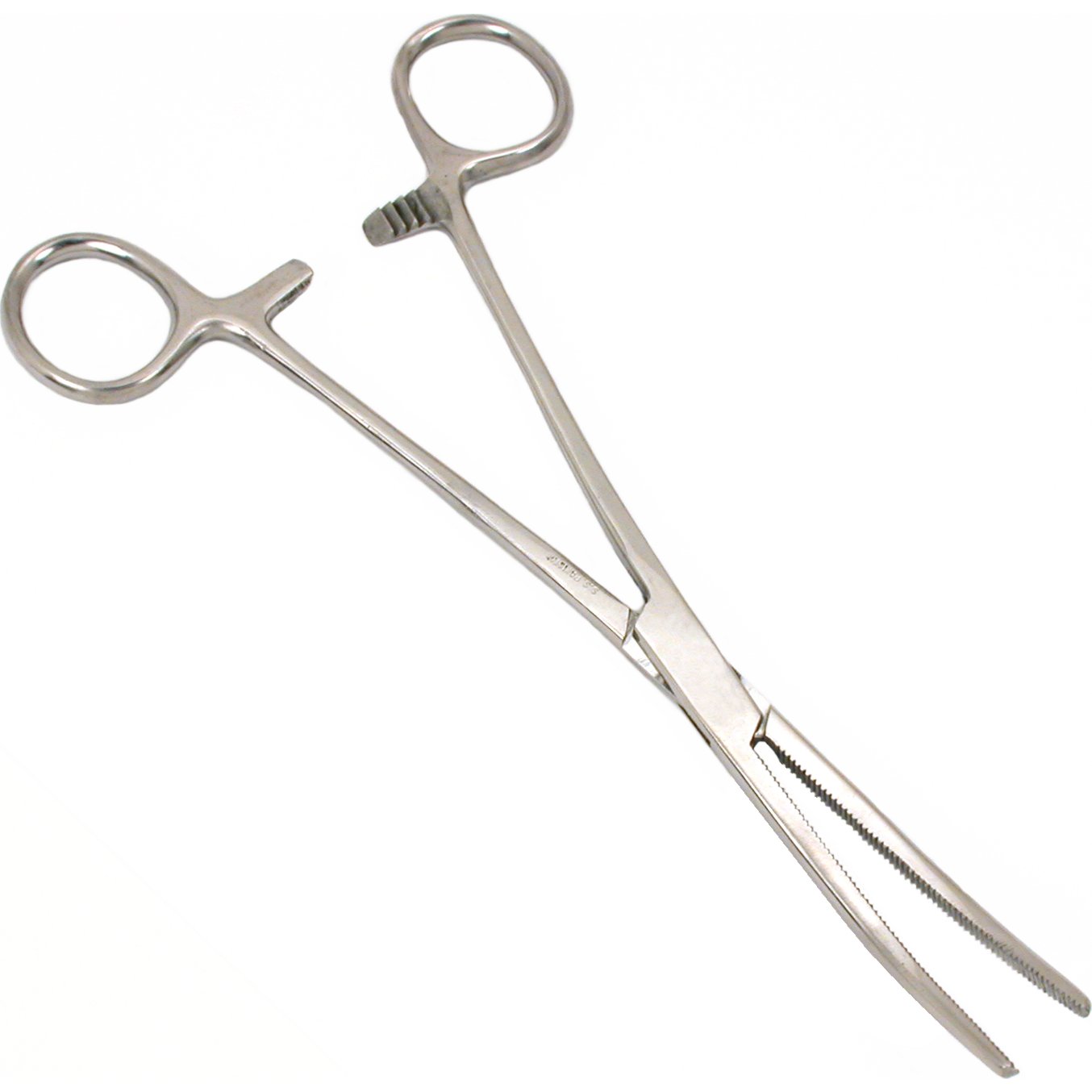 SE 681FC 8&#x22; Self Locking Curved Forceps, Stainless Steel