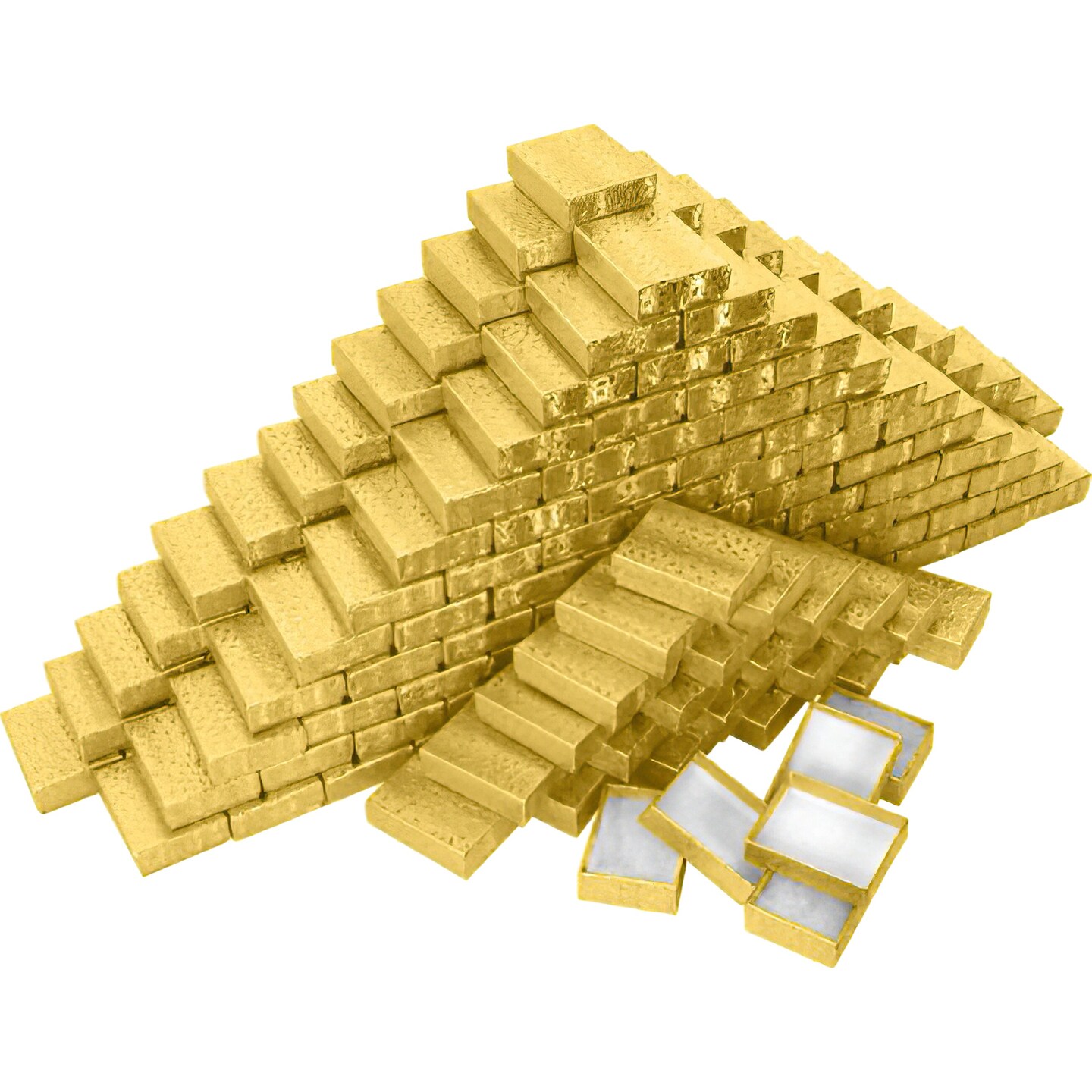 Cotton Filled Jewelry Gift Box Gold Color 1 7/8&#x22; 200Pcs
