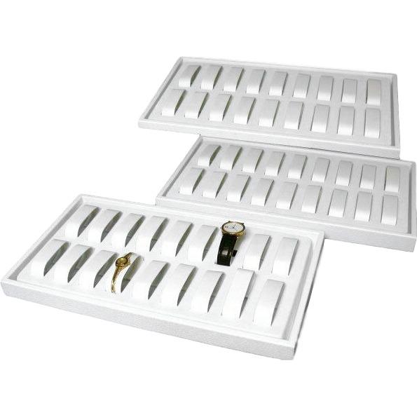 3Pc 18 Slot White Plastic Watch Display Trays Michaels