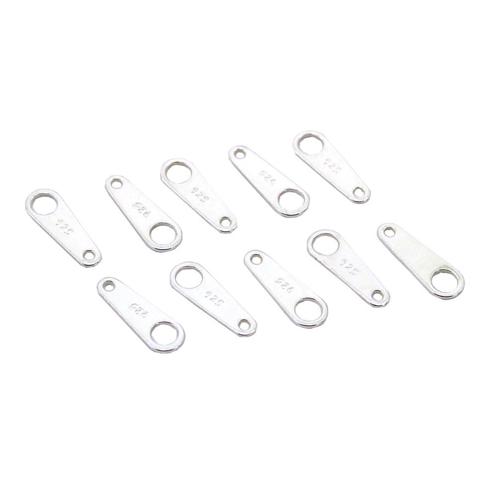 10 Sterling Silver Chain Tags For Jewelry Clasps 9mm