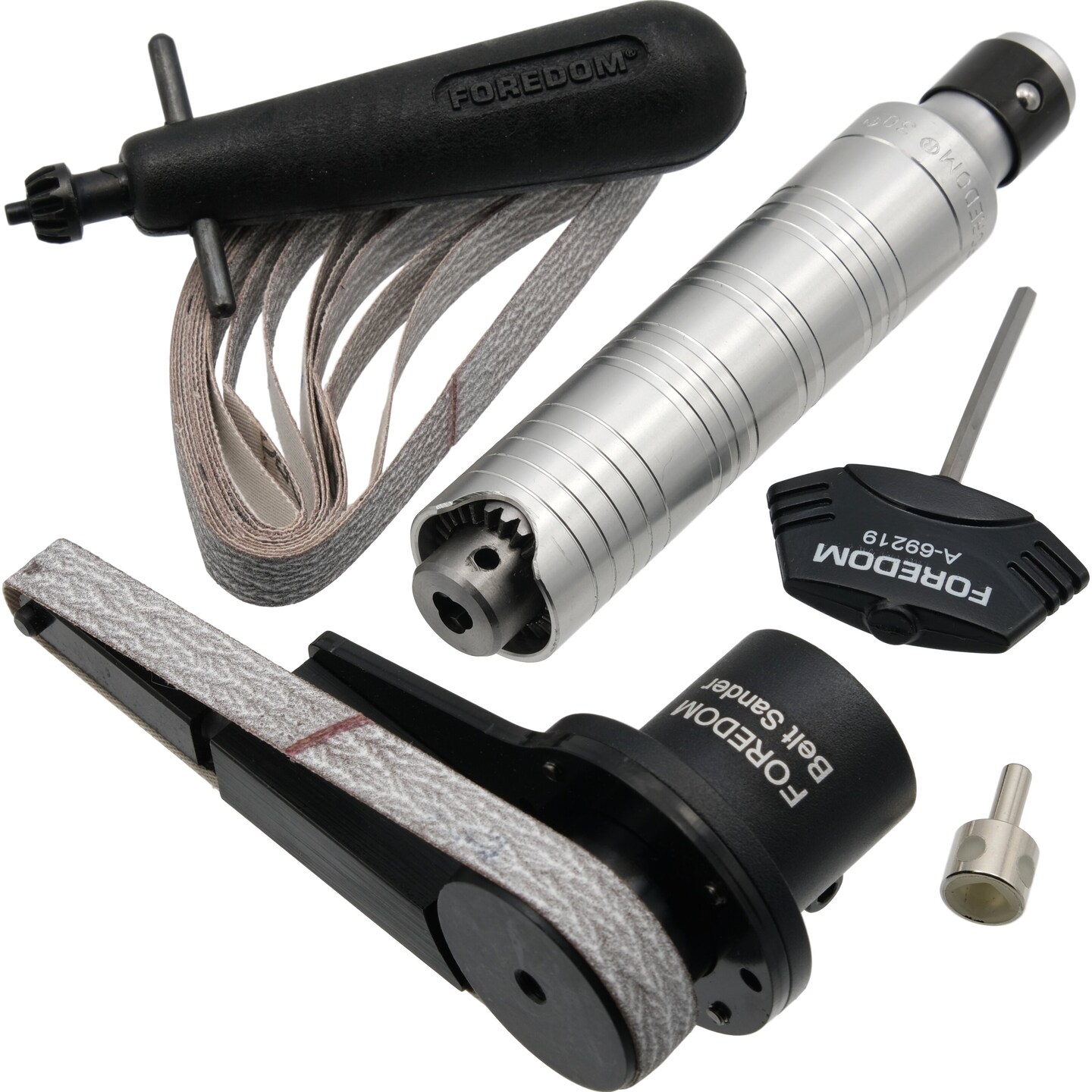 Foredom Belt Sander w/ 180 grit belt, hex key and 3 spare belts ea. 100, 180 and 240 grit and H.30 H