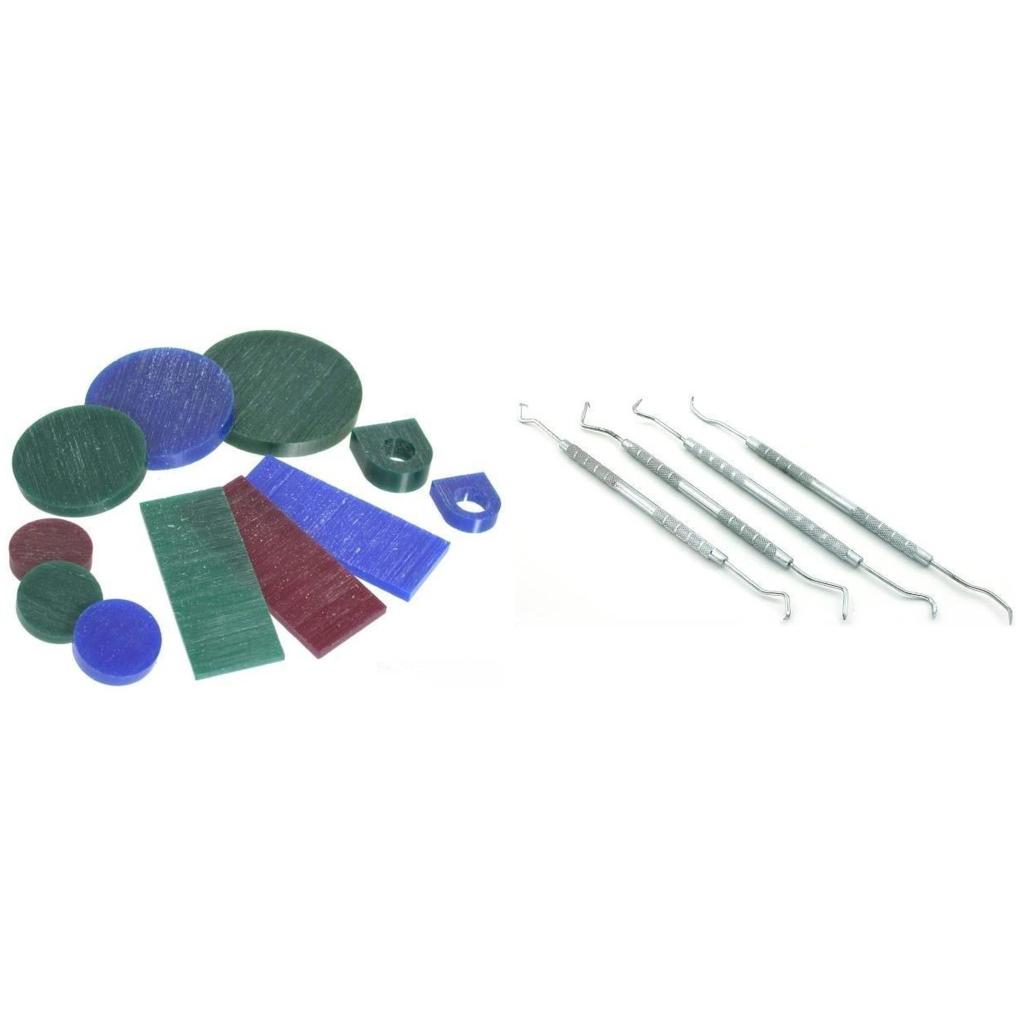 11Pc Jewelers Jewelry Wax Assortment & 4 Wax Sculpting Carving Carver Tools Pics