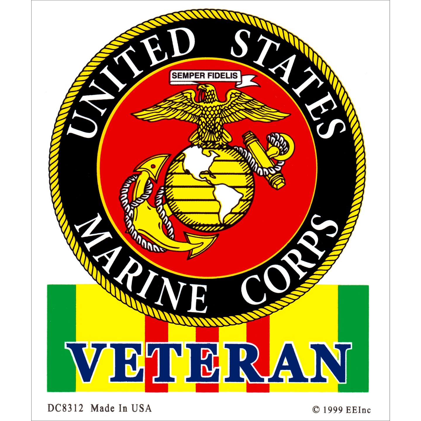 United States Marine Corps U.S. Marines Vietnam Veteran Sticker 4&#x22; x 3.5&#x22;